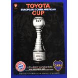 2001 European/South American Cup final in Tokyo, Bayern Munich v Boca Juniors match programme; good.