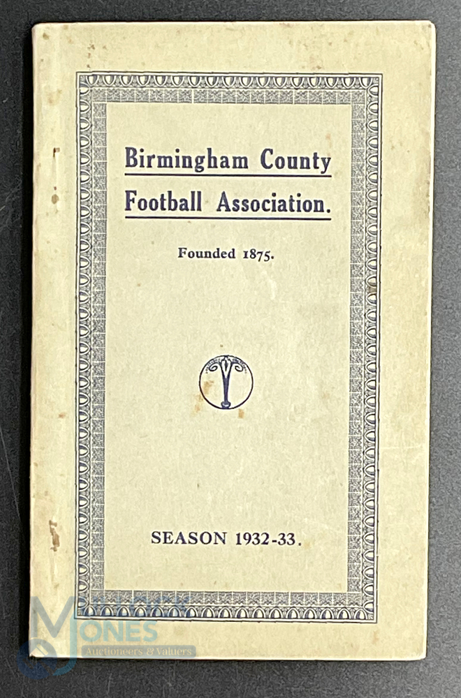1932-33 Season Birmingham County Football Association Official Handbook - great information