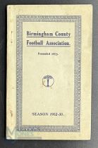 1932-33 Season Birmingham County Football Association Official Handbook - great information