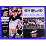 1989 NZ v Argentina Rugby Programmes (2): Large glossy issues for the pair of Tests at Dunedin and