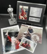 The Bobby Moore Fund Captain of England figure 23cm high boxed together with some reproduction 11