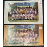 2 Autographed England Team prints taken from Match Magazine both signed by 28 players to include