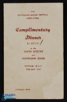 1947 Australian Soccer FA complimentary dinner by Queensland FA at Atcherley Hotel 24 May 1947 for