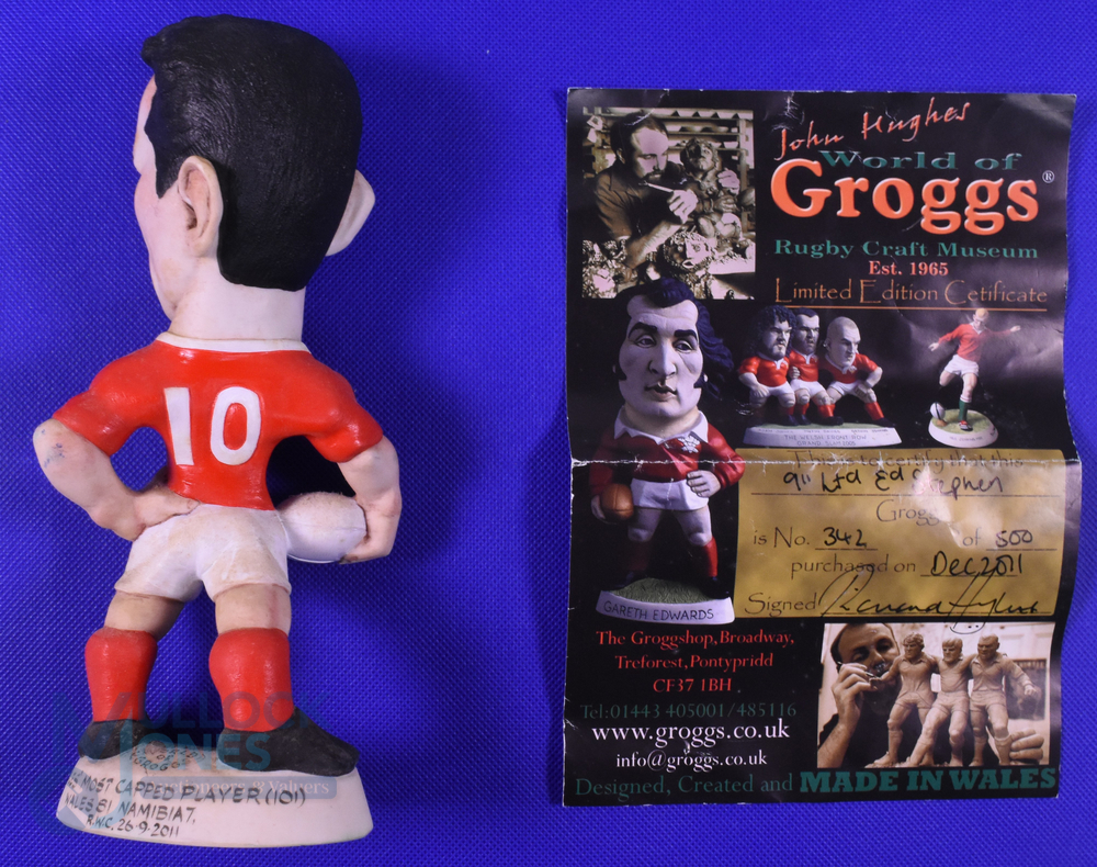 Rugby Grogg of Stephen Jones of Wales: Fine 9" figure in Wales kit of the high-points-scoring - Image 2 of 2