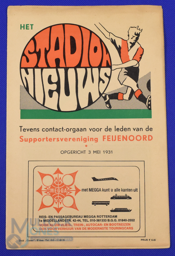 1974 European Cup Winners Cup final Magdeburg v AC Milan in Rotterdam match programme; good. (1)