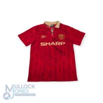 1992-1993 Manchester United Signed Umbro Football Shirt: 3 unknown signatures on a small sized