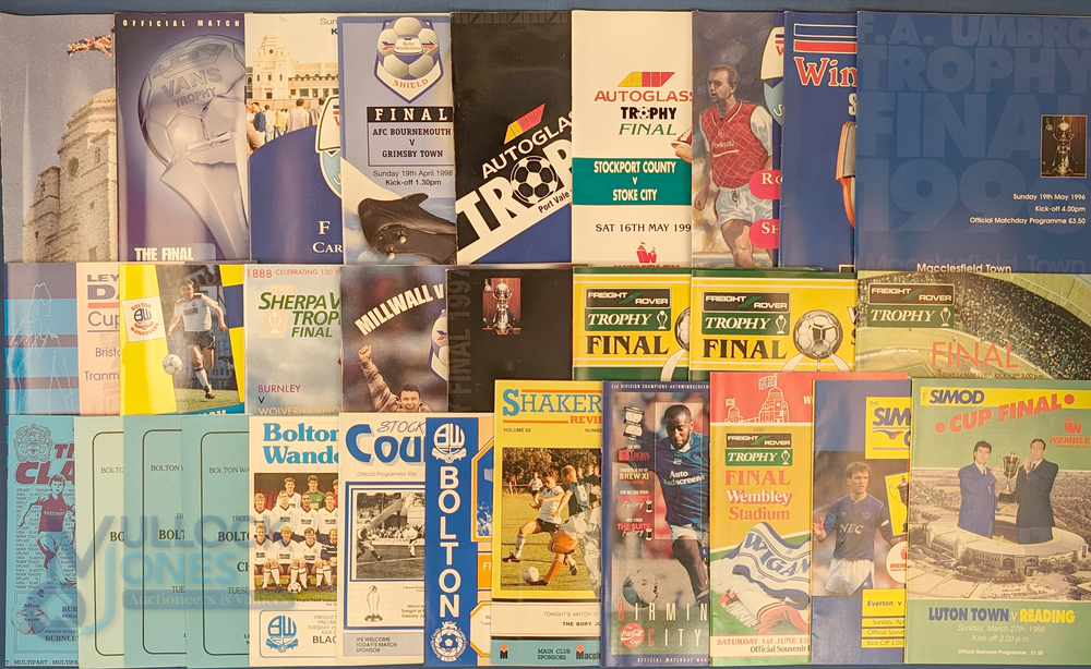 FREIGHT ROVER TROPHY match programmes to include 1985 Final Brentford v Wigan Athletic, 1986 Final