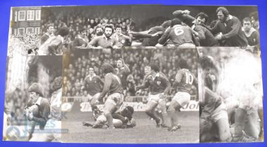 1979 Wales v Ireland Huge Press Photo Rugby Action Blowups (7): All from that game, b/w photos of