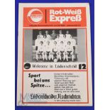 1976/77 Rot-Weis Ludenscheid (Germany) v Bolton Wanderers friendly match programme 26 pages; fair,