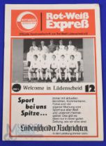 1976/77 Rot-Weis Ludenscheid (Germany) v Bolton Wanderers friendly match programme 26 pages; fair,