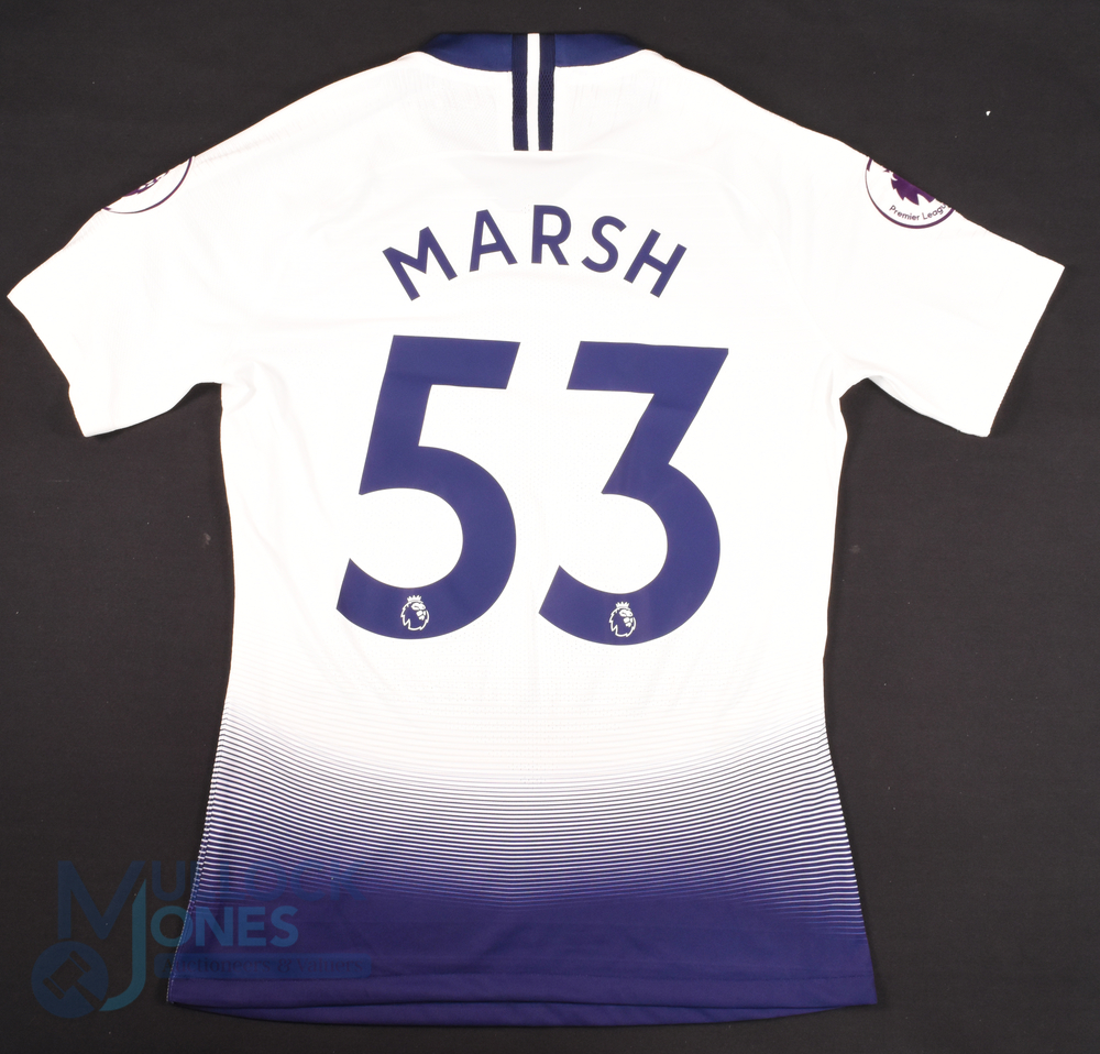 2018/19 George Marsh No 53 Tottenham Hotspur match issue home football shirt in white, Nike/AIA, - Image 2 of 2