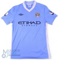 2011/12 Gael Clichy No 22 Manchester City match worn home football shirt - Umbro/Etihad, with