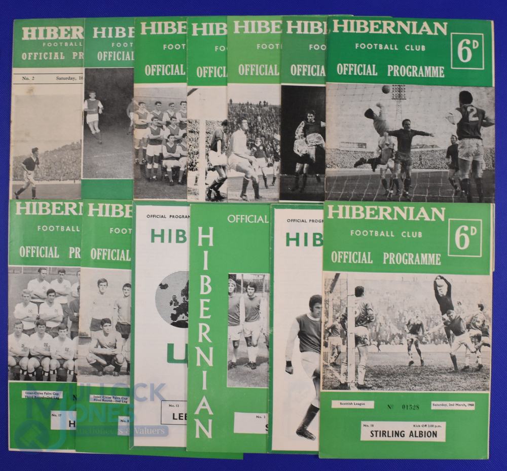 Selection of Hibernian home match programmes to include 1958/59 Kilmarnock (SLC), 1960/61 Peebles