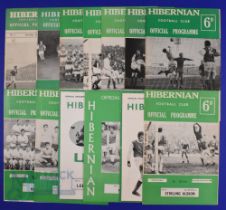 Selection of Hibernian home match programmes to include 1958/59 Kilmarnock (SLC), 1960/61 Peebles