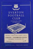 1963 Charity Shield Everton v Manchester Utd match programme 17 August 1963; centrefold, kept