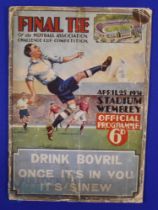 1931 FA Cup Final West Bromwich Albion v Birmingham City match programme 25 April 1931 at Wembley,