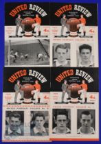 1955/56 Manchester Utd (champions) home programmes v Chelsea, Charlton Athletic, Sheffield Utd,