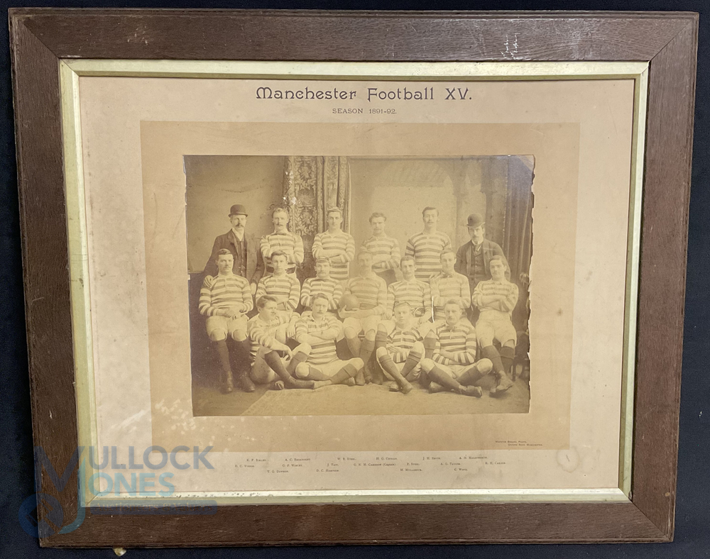 Manchester Rugby Football Club XV Period photograph season 1891-92 named to bottom of the mount - Image 2 of 2