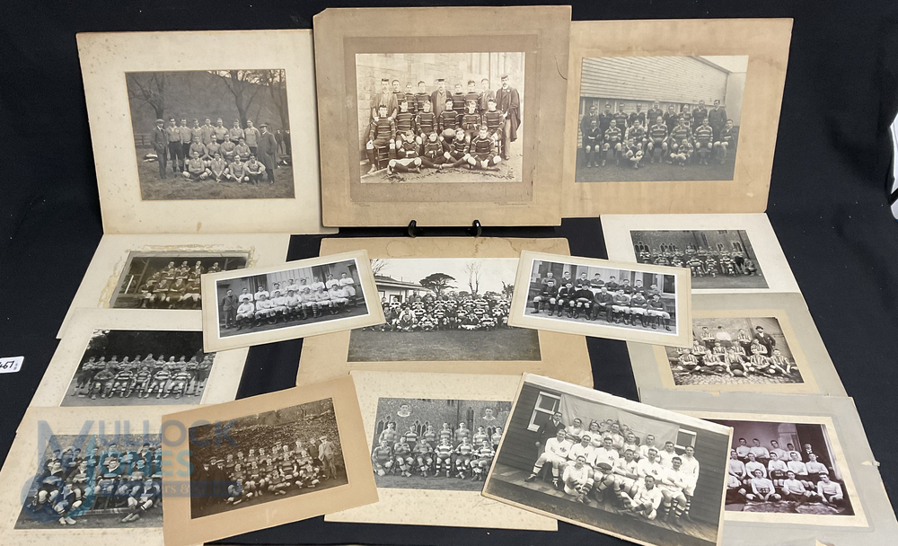 Large Mixed Lot of Rugby Football Club team photographs all unnamed from 1890s-1930s various sizes