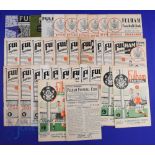 Collection of Fulham home match programmes 1948/49 Preston NE (friendly), 1949/50 Charlton