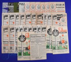 Collection of Fulham home match programmes 1948/49 Preston NE (friendly), 1949/50 Charlton