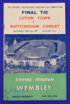 1959 FAC final Nottingham Forest v Luton Town match programme, 2 May 1959; overall good. (1)