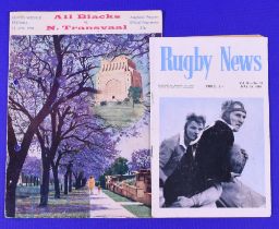 1960 NSW and N Transvaal v NZ Rugby Programmes (2): The All Blacks beat NSW (0-27) on their way to
