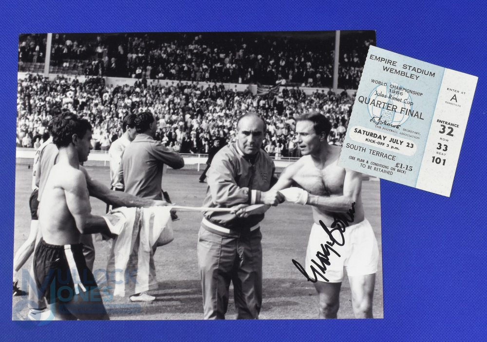 1966 World Cup Quarter final England v Argentina Match Ticket at Wembley 23 July 1966 plus b&w