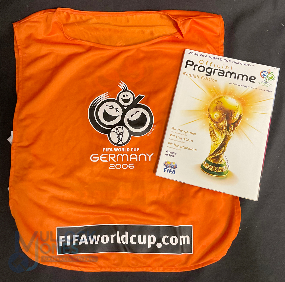 2006 FIFA World Cup Germany 9th June - 9th July 2006 Official programme and Vest Bib, tickets. Note: