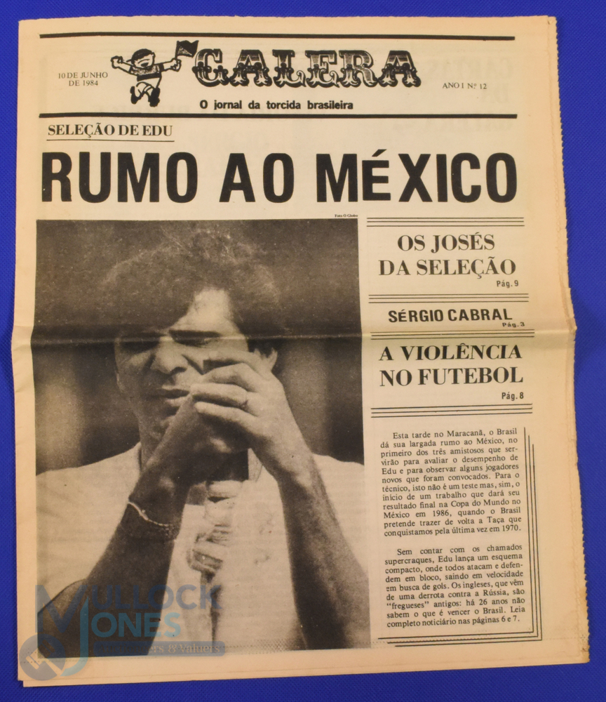 1984 Brazil v England international match 10th June 1984 'Galera' 12 page newspaper football issue