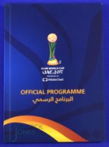 2017 FIFA Club World Cup in UAE, official tournament programme featuring football clubs Real Madrid,