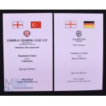 1998/99 Champions League Manchester Utd v Bayern Munich special lunch menu dated 9 December 1998 (