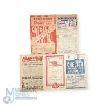 1947/48 Bolton Wanderers away match programmes Div. 1 v Arsenal, Chelsea, Charlton Athletic,