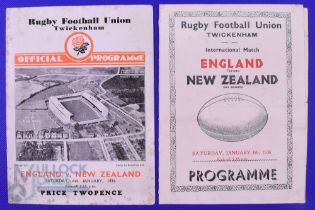 Scarce 1936 England v New Zealand Rugby Programme and 'Pirate' (2): 'Obolensky's Match', neat scores