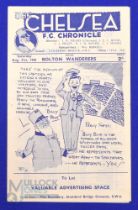 1946/47 Chelsea v Bolton Wanderers match programme 1st match after WW2 31 August 1946, fold out type