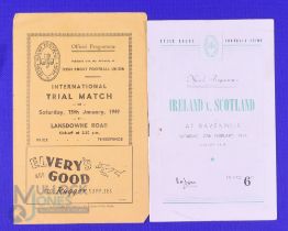 1954 Ireland v Scotland/1949 Irish Trial Rugby Programmes (2): 4pp Dublin trial between Irish