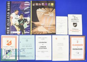Mostly English Connection Rugby Programmes (9): NZ Maori 82, Eng/Wal v Scot/Ire with letters from