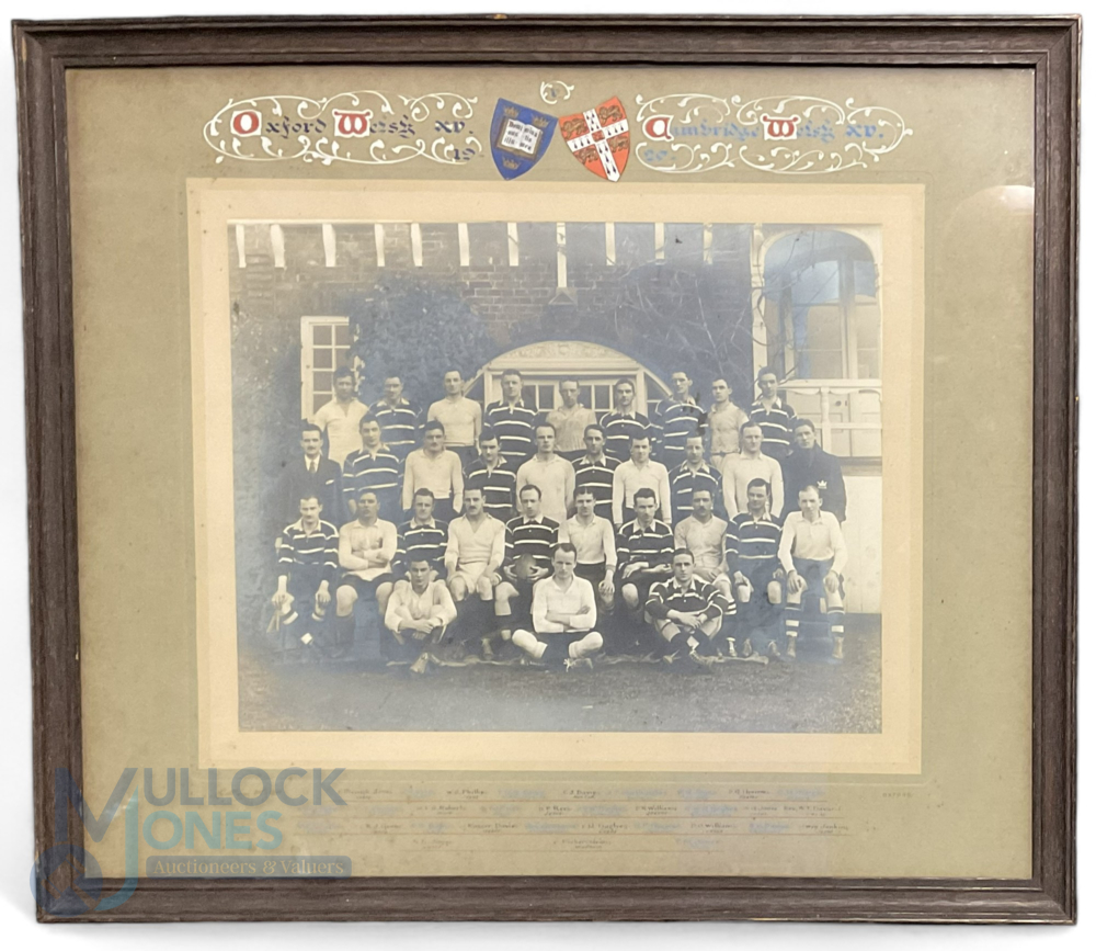 Oxford University & Cambridge University Rugby Football Club photograph for 1920 with hand painted - Image 2 of 2