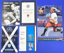 Scotland Home and Away Rugby Programmes (5): v Eng 54 (1st mag-style), v France 62, Scotland 'B' v
