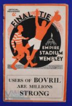 1934 FA Cup Final Manchester City v Portsmouth match programme 28 April 1934 at Wembley; pocket
