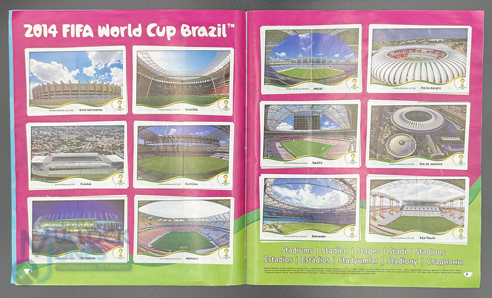 Panini FIFA World Cup Soccer Stars Brasil 2014 Sticker Album complete with Poster and 9 sets of - Image 4 of 6