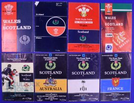 Scottish Home Rugby Programmes (8): v Wales 1974, 79, 86, 92 and 93; v Australia 1988, Fiji 89 and v
