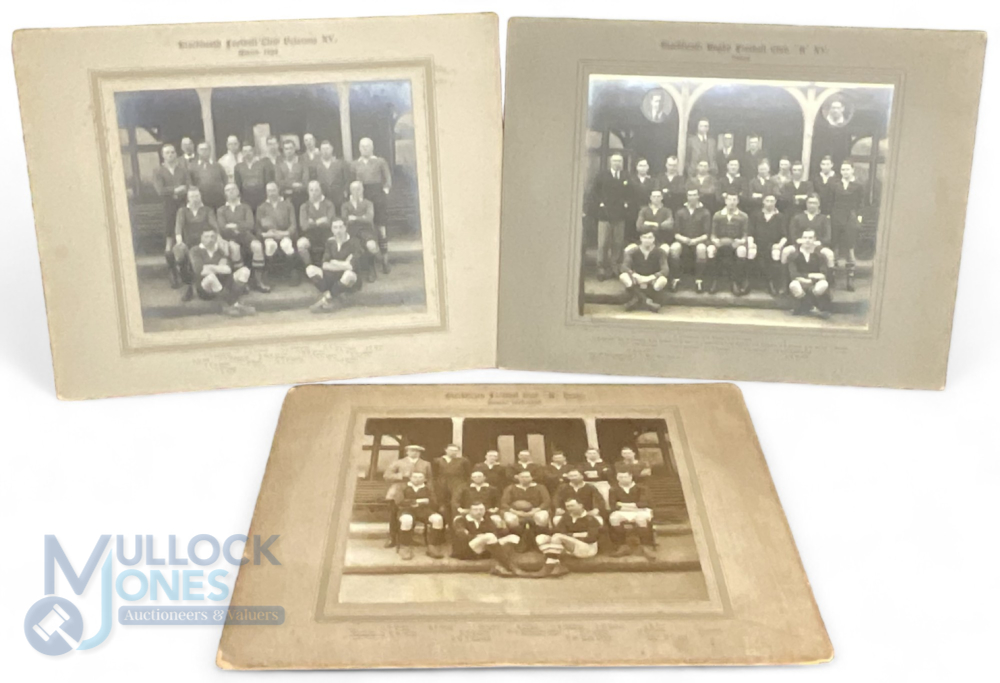 Three Blackheath Football Club sepia-toned black and white team line-ups the first from 1919-20,