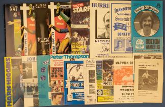 Selection of Testimonial match programmes to include 1957 Bolton Wanderers v International XI (