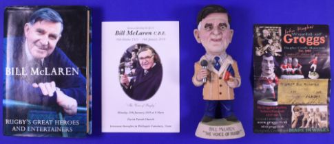 Scarce Rugby Grogg of Bill McLaren: Lovely detailed 10" Grogg figure of the great 'Voice of
