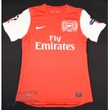 2011/12 Ryo Miyaichi No 31 Arsenal match issue home football shirt in red and white, Nike/