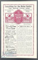 1938-39 Walsall v Atherstone (Birmingham Combination) 28th January 1939 football programme, signed