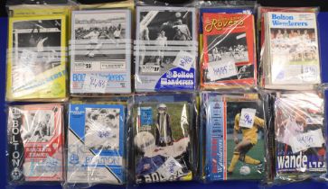 Large collection of Bolton Wanderers match programmes to include 1981/82 (home 21, away 10), 1982/83