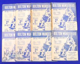 1948/49 Bolton Wanderers home match programmes v Aston Villa, Blackpool, Arsenal (Sellotape