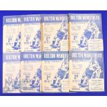 1948/49 Bolton Wanderers home match programmes v Aston Villa, Blackpool, Arsenal (Sellotape